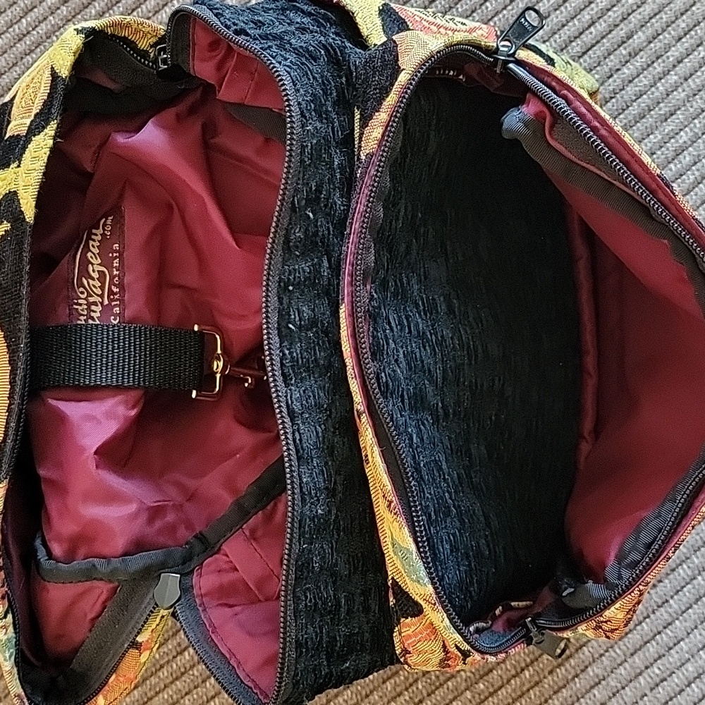 Small Vegan Convertible Boho Tapestry Backpack Sling Bag Purse 11×12.5 - Picture 6 of 7